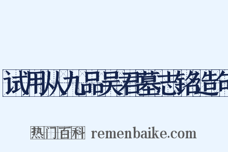 试用从九品吴君墓志铭造句是什么意思的图片